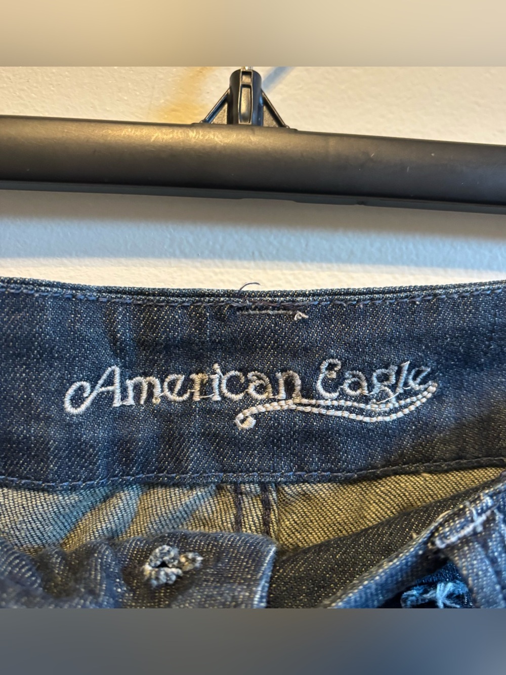 American Eagle Outfitters Dark Blue Cuffed Jean Shorts - Picture 3 of 9